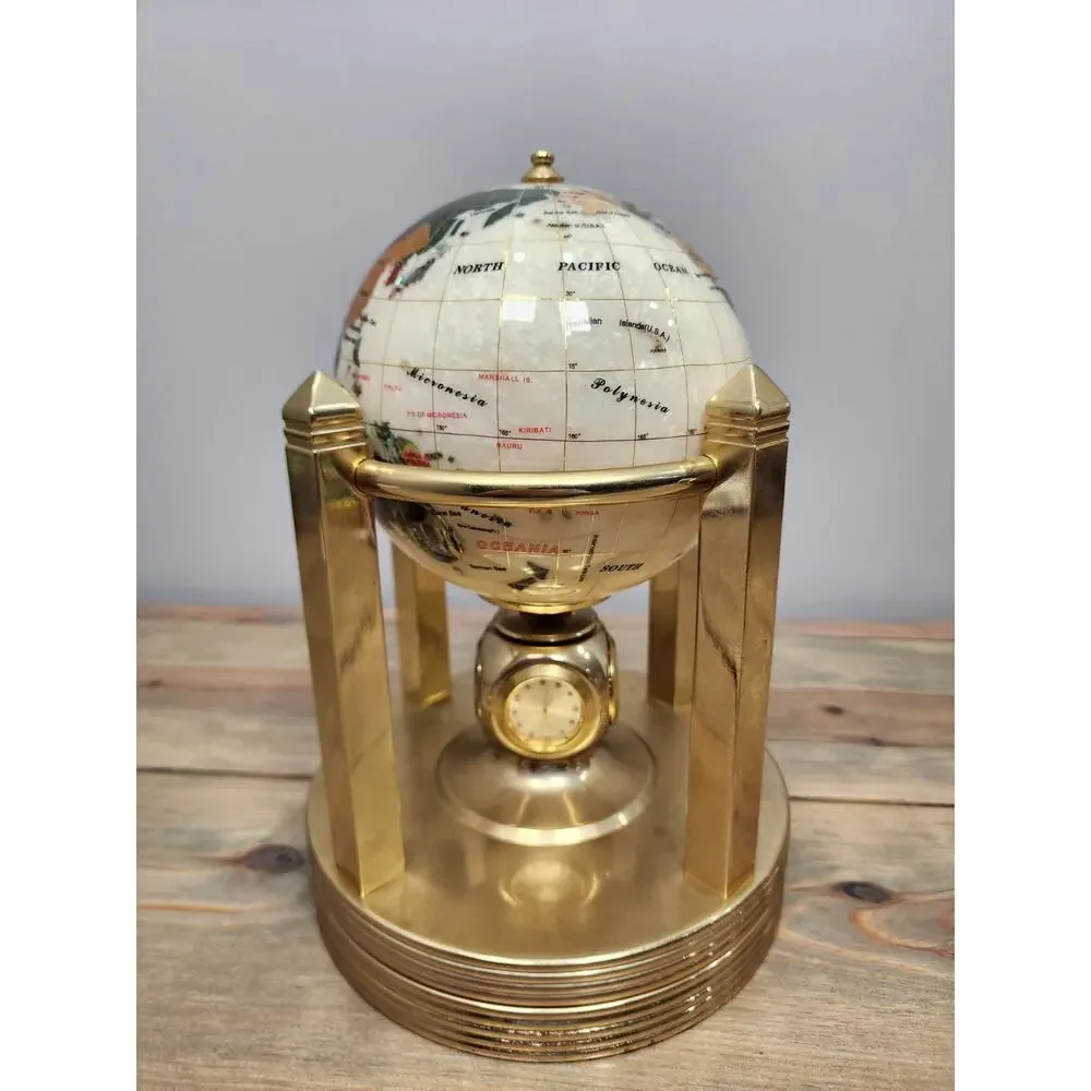 Alexander Kalifano Gemstone World Globe Mother of Pearl 10